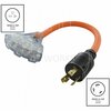 Ac Works 1.5FT 30A 250V L6-30 Plug to 3 NEMA 6-15/20 Tri-Outlets with Indicator L630W620-018